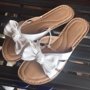 White Bow Sandals